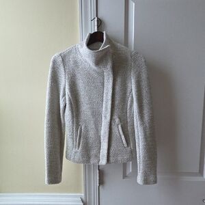 LOFT Chic Cream Textured Jacket size XS